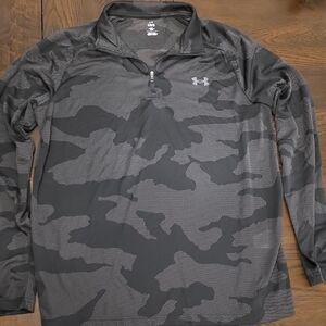Under Armour Black and Gray Camouflage Quarter-Zip